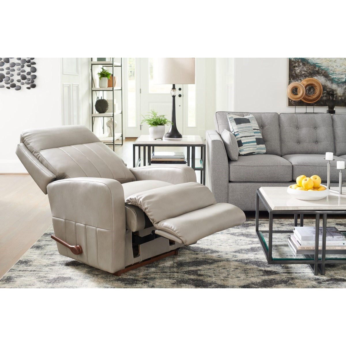 LaZBoy Finley Contemporary Swivel Glider Recliner Conlin's Furniture Recliners